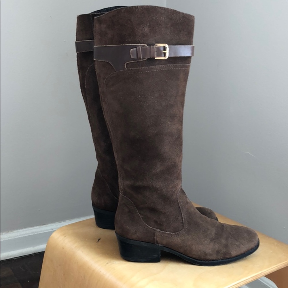 Audrey Brooke Abadore Brown Suede Tall Boots